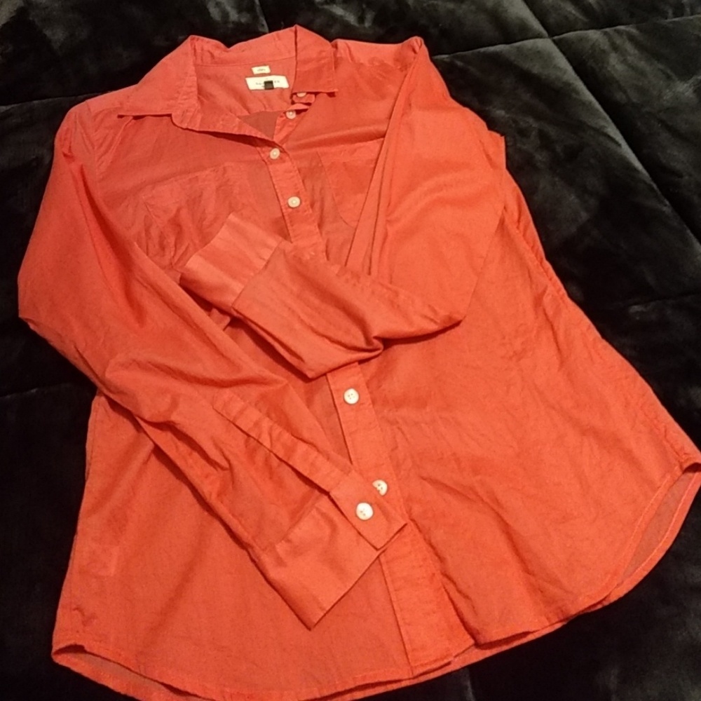 Loft Long Sleeve Button Down (Coral)